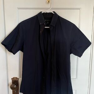 INC International Concepts Men's Navy Short Sleeve Shirt